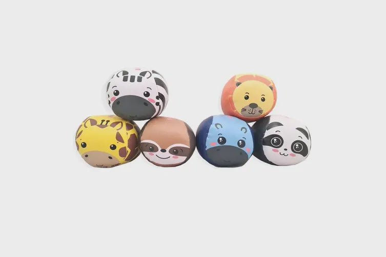 Novelty Safari Sewn Balls 9cm Play Soft Toys Assorted Baby/Kids 0m+