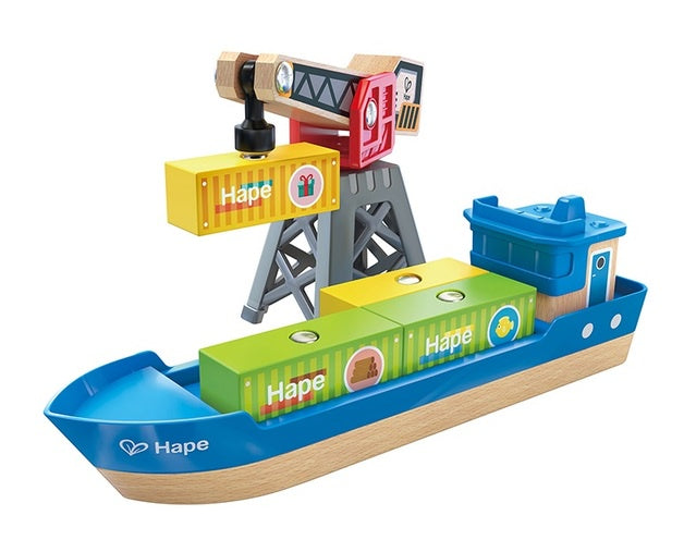 Hape: Cargo & Crane - Vehicle Playset
