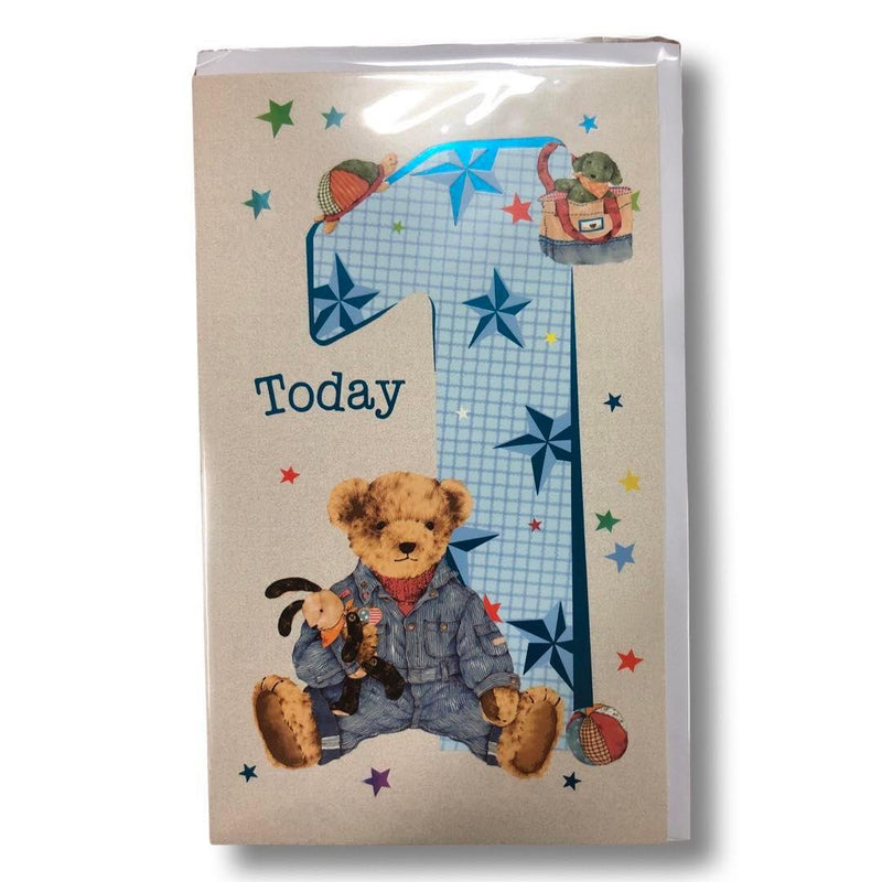 1 Today Birthday Card Teddy Bear