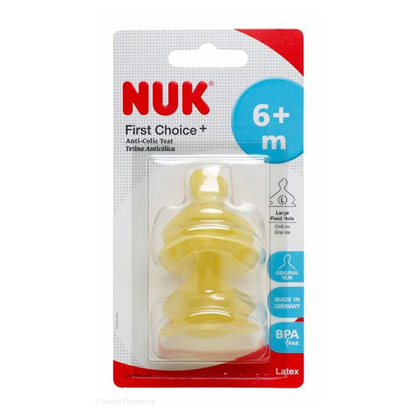 NUK First Choice Latex Teats 6m+ M