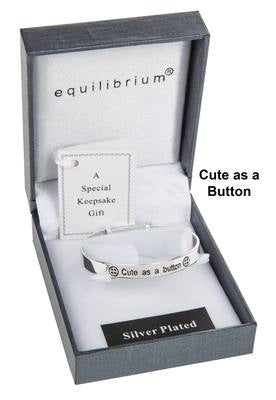 Silver Cute as a button bracelet