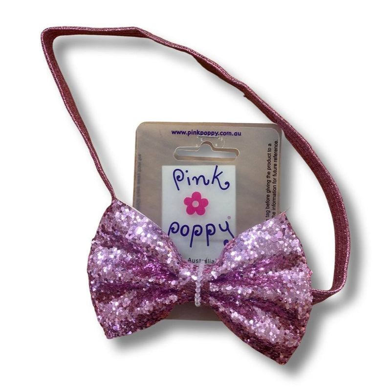 Pink Poppy | Sparkle Collection Bow Headband