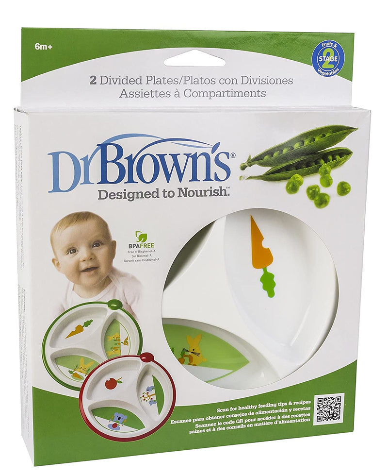 Dr Browns Divided Plate 2pk