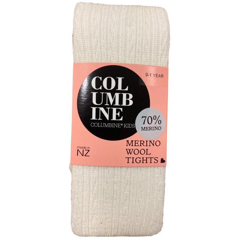 Columbine | Merino Liner Cable Tights - Cream