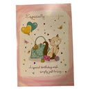 Deluxe Birthday Card - Girls Cat & Handbag