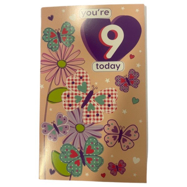 Girl's 9yr old Birthday Card