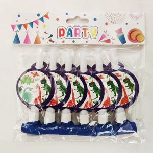 Dinosaurs Party Blow Horns- 6pkt