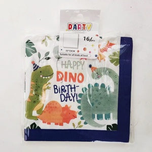 Dinosaur-Themed Party Serviettes 33cm