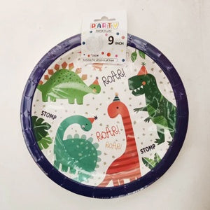 Dinosaur Themed Paper Party Plates 23cm