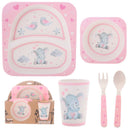 Baby Elephant 5 Pce bamboo Set - Pink