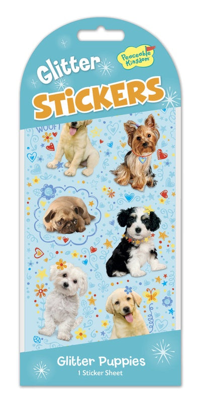 PK Glitter Stickers - Puppies