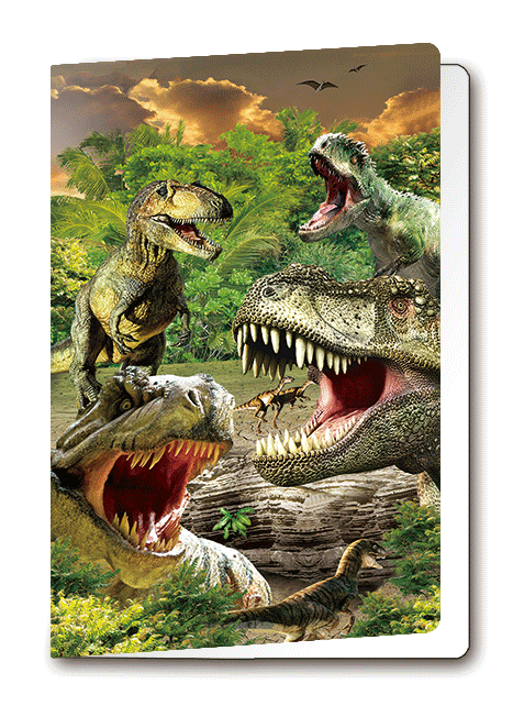 3D Dinosaurs Birthday Card