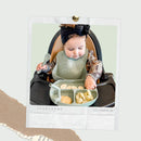 All4Ella | Silicone Plate with Straw & Spoon - Slate Blue