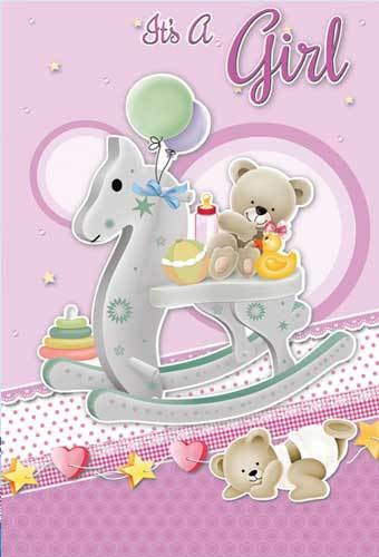 3D Baby Girl Card