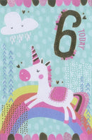 ELEGANCE |Happy Birthday  - 6 Today  Unicorn Card