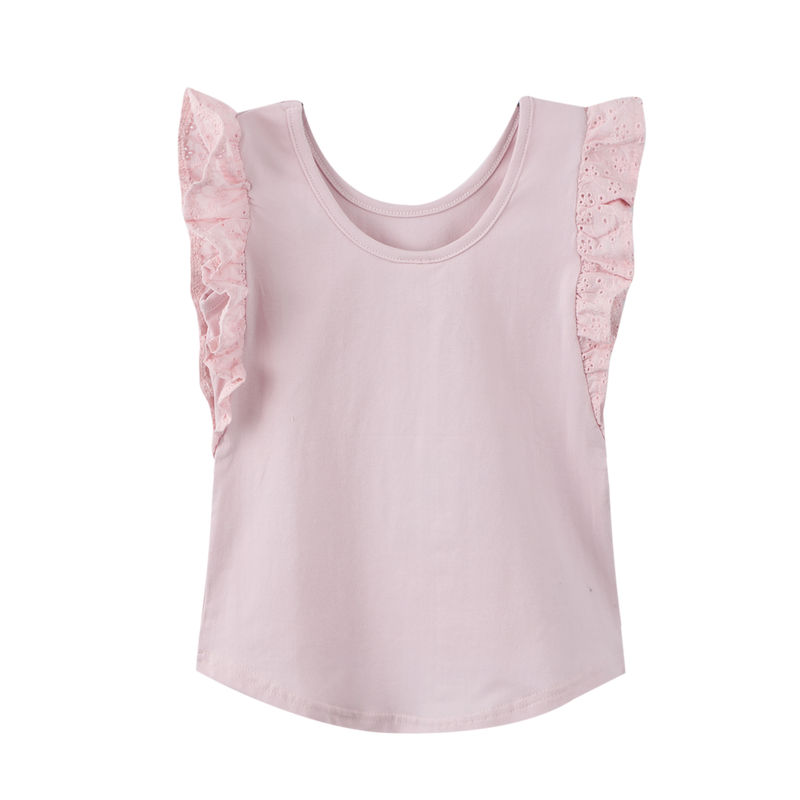 Cracked Soda | lacey frill Top - pink