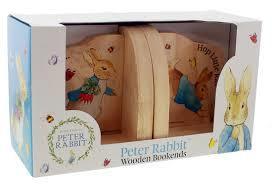 Peter Rabbit Wooden Bookends