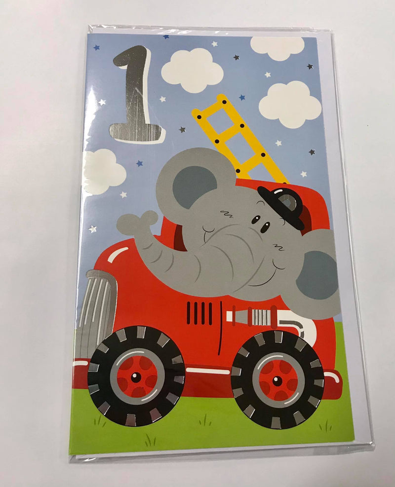 Card | Birthday Age 1 Male Elephant