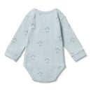 W&F | Organic Rib L/S Bodysuit - Blue Little Penguin
