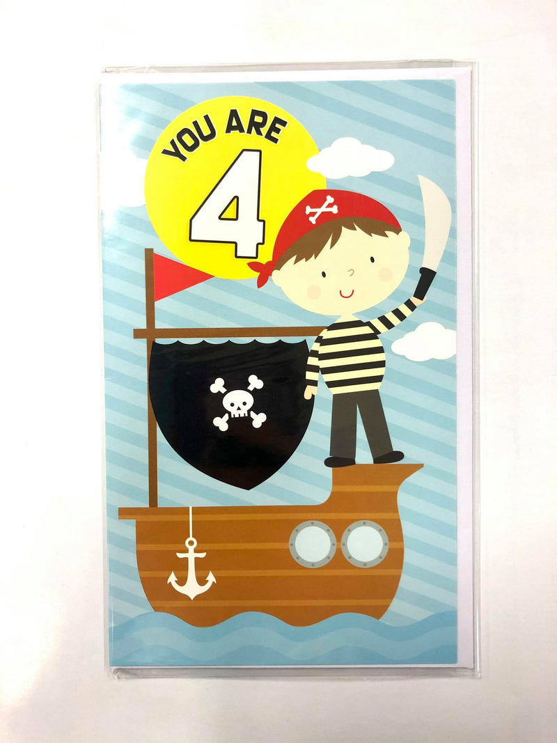 You are 4 pirate Birthday card