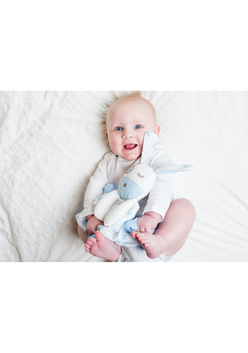 Lulujo | Blue Puppy Muslin Lovie