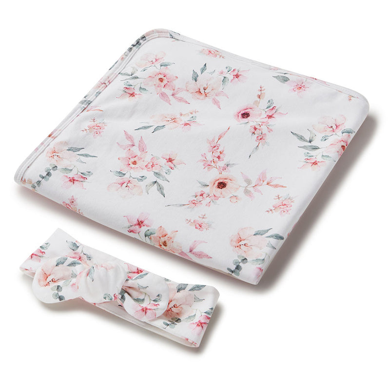Snuggle Hunny | Camille Organic Jersey Wrap & Topknot Set