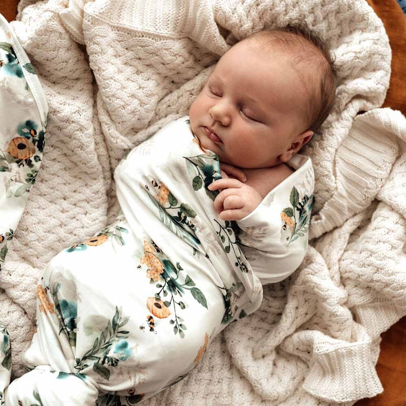 Snuggle Hunny | Garden Bee  Jersey Wrap & Beanie Set