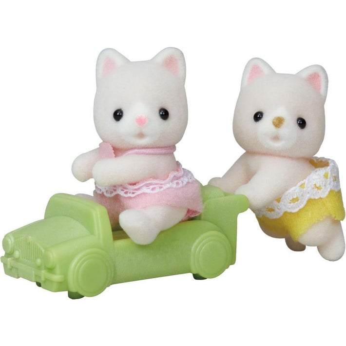 Sylvanian Families Silk Cat Twins with Ride-on