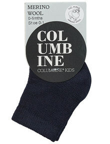 Columbine | Merino Crew Baby sock - Navy
