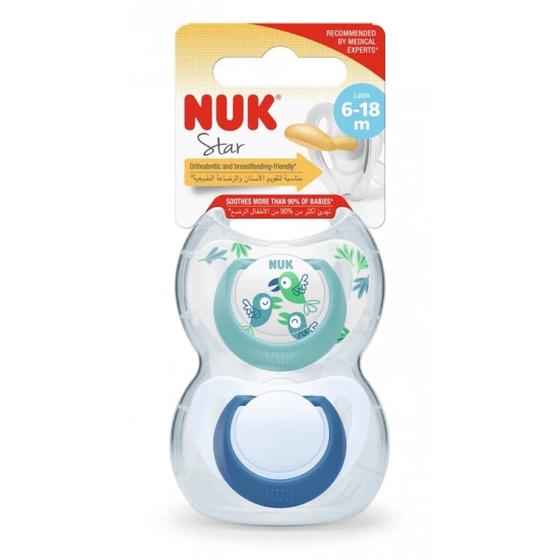 Nuk | Star Silicone Soothers -2pk - Asstd designs