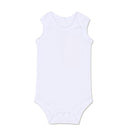 Blue Bunny | White Cotton Rib Baby Sleeveless Bodysuit
