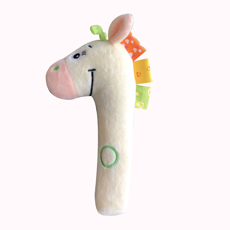 Baby Bow | Soft Plush Squeaker Rattle - Giraffe