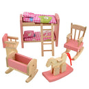 Wooden Dolls House Furniture - Kids Bedroom