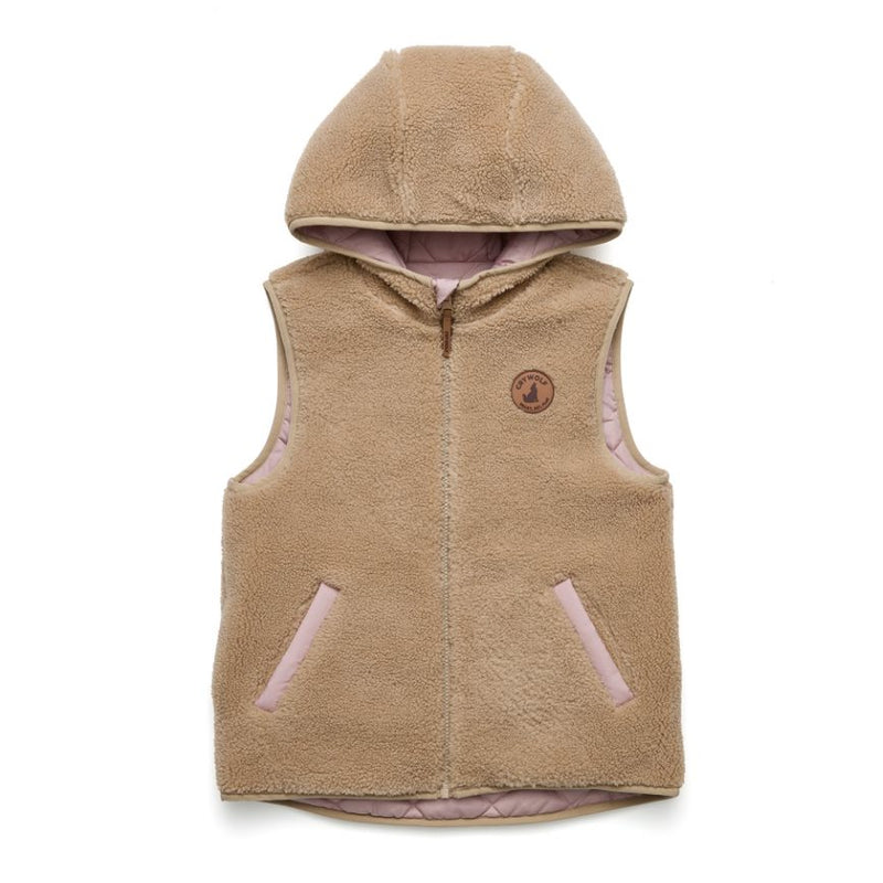 Crywolf | Reversible Vest -Dusty Pink/Camel