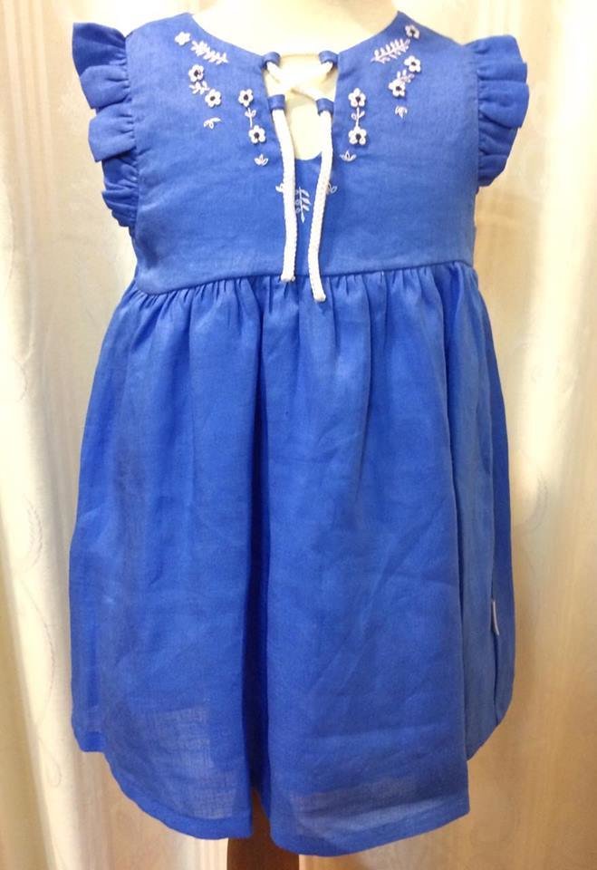 KORANGO | Flower Girl Blue Embroidered dress