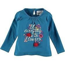 Rockin- Baby Girls Teal Flower Embroidered Tee RRP $44.99