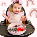 All4Ella | Silicone Plate with Straw & Spoon - Dusty Pink