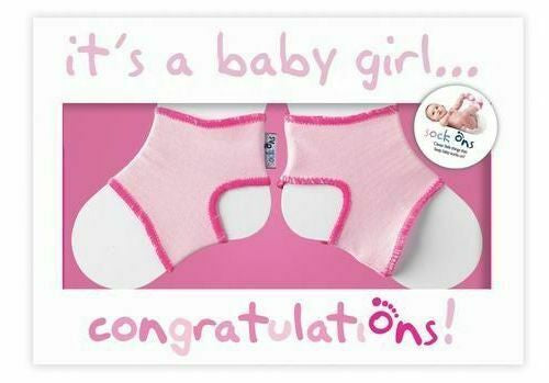 SOCK ONS CONGRATULATIONS CARD (PINK)