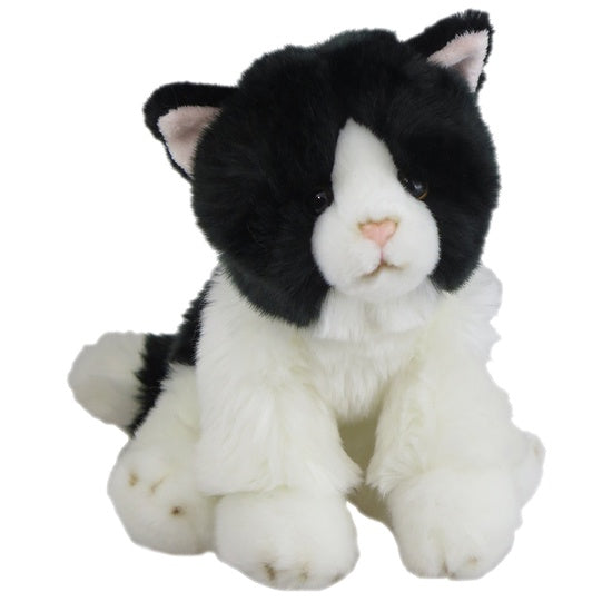 Antics Soft Touch Black & White Cat, Sitting (20cm)