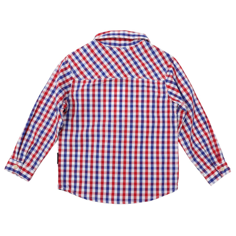Korango | Boys L/S Shirt - Red, Blue & White Check