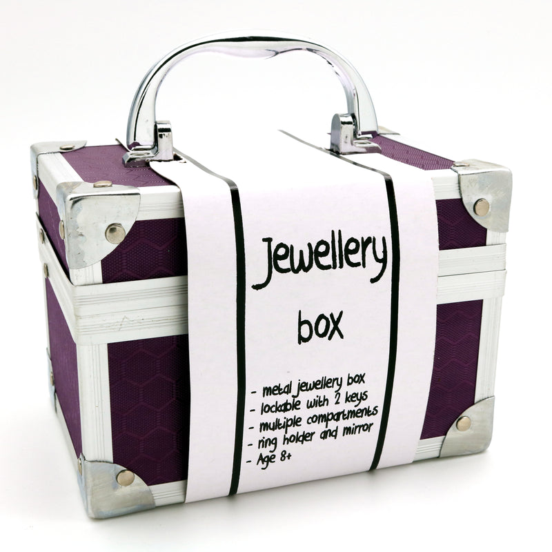 Metal Jewellery Box Med Colours - Asstd