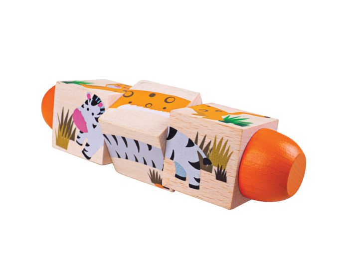 Wooden Twist Puzzle Blocks - Ocean/Wild animals