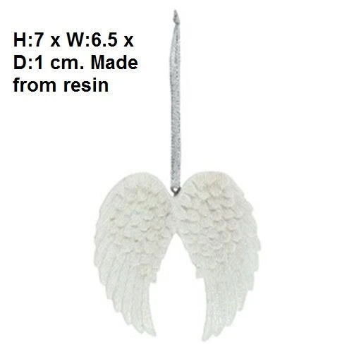 Double Angel Wing Glitter Hanging Decoration