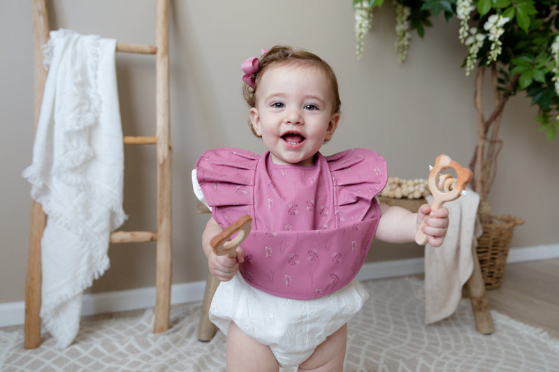 Snuggle Hunny | Waterproof Bib - Floret frill