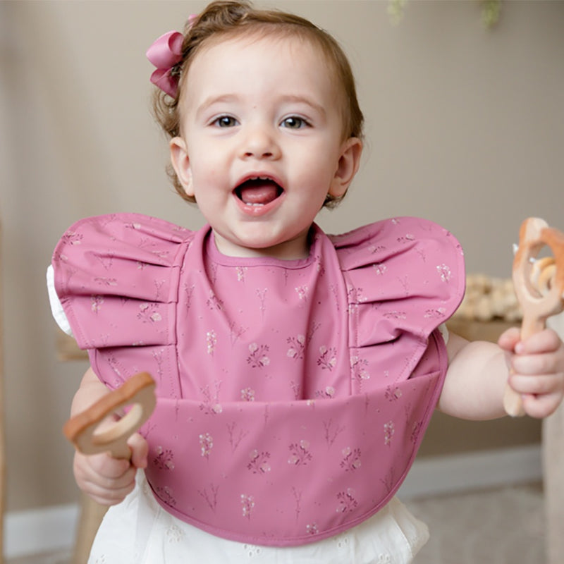 Snuggle Hunny | Waterproof Bib - Floret frill