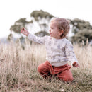 Burrow & Be | Burrowers Fleece Cardigan - Almond w/ Dark Grey