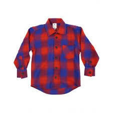 Korango | Bear in There boys flannel check shirt red/blue