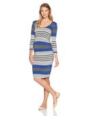 RIPE MATERNITY Striped Nursing Dress Charcoal/Ink
