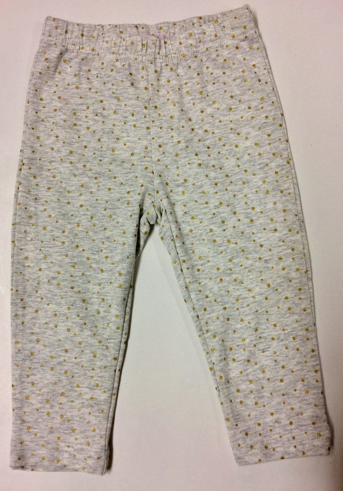 Papoose Grey Marle & gold spot leggings