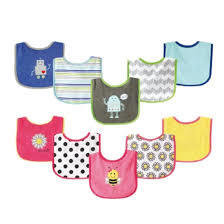 Luvable Friends | 5 Pack Printed Baby Drooler Bibs)